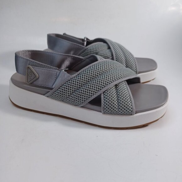 Ugg Nella Slingback Sandals Gray Mesh Strappy Criss Cross Wedge Womens 8 - Picture 10 of 16